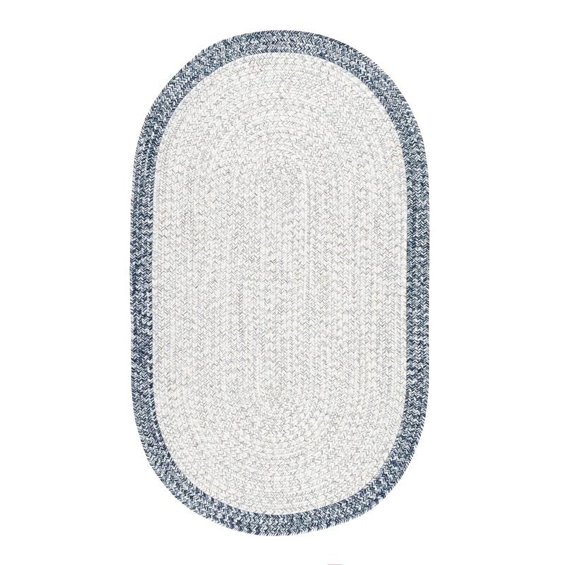 Nuloom Solid Border Indoor/Outdoor Hand-braided Area Rug