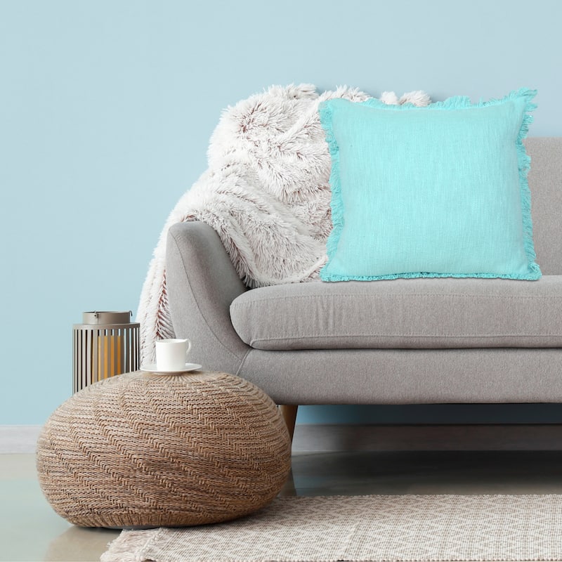 Hidalgo Solid Fringed Throw Pillow by Sevita