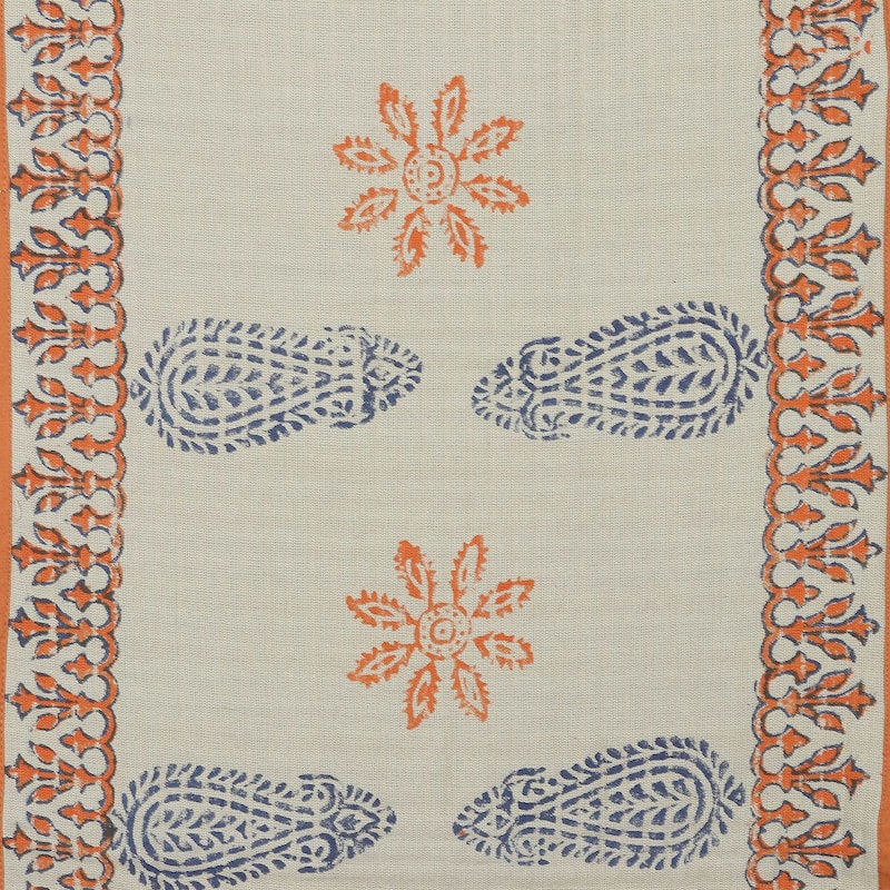 Novica Handmade Tangerine Palace Cotton Table Runner And Placemat Set (7 Pieces)