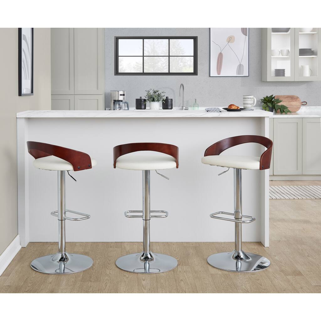 Carson Carrington Stavanger Adjustable Bar Stool with Rounded Rectangle Footrest (Set of 2)
