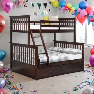 House Bed with Roof Design Twin/Twin House Bunk Bed With Shelves And Drawers,Sturdy Construction Loft Bed-Espresso