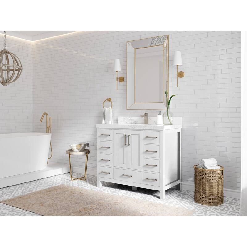 Willow Collections 42 in. W x 22 in. D Malibu Single Sink Bathroom Vanity with Countertop