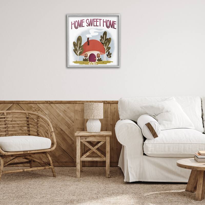 Stupell Sweet Home Mushroom Cottage Framed Giclee Art Design By Sarah Hickman