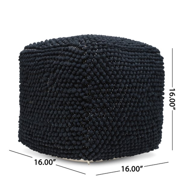 dimension image slide 0 of 6, Stekar Boho Handcrafted Tufted Fabric Cube Pouf by Christopher Knight Home