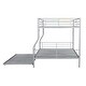 preview thumbnail 9 of 14, Industrial Modern Full XL over Queen Metal Bunk Bed with Trundle, Save Space or Split Into 2 Beds, Crafted For Safety, Silver