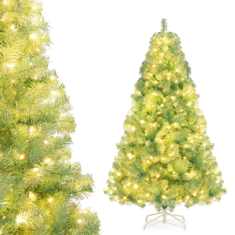 Costway 6.5 FT/7.5 FT Artificial Xmas Tree with 250/550 White LED - See Details