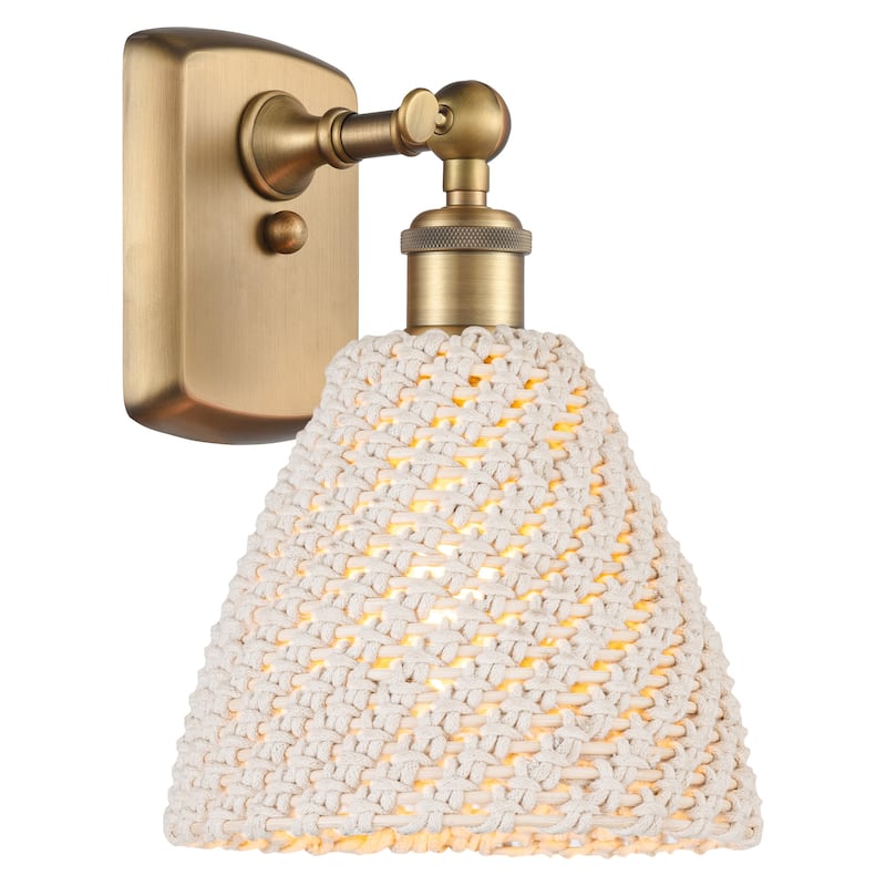 Innovations Lighting 516-1W-11-8 Bristol Natural Sconce Bristol - Brushed Brass / Natural