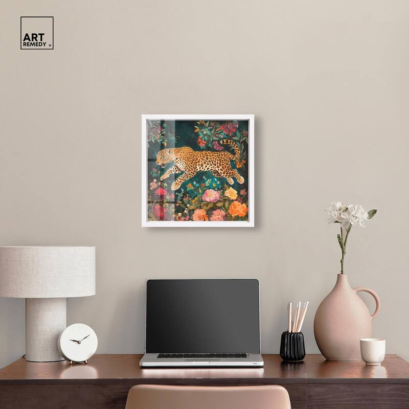 Tigers and Blooms Shadowbox by Art Remedy
