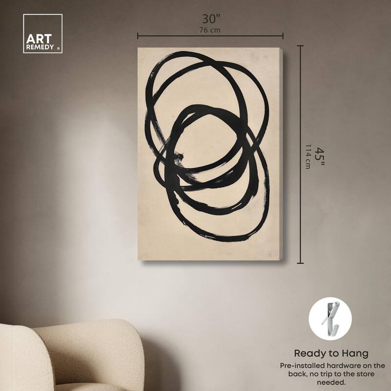 Beige Black II Canvas by Art Remedy, Gallery Wrapped