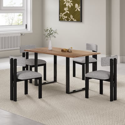 Christopher Knight Home Astura Upholstered Iron Frame Dining Chairs Set of 4