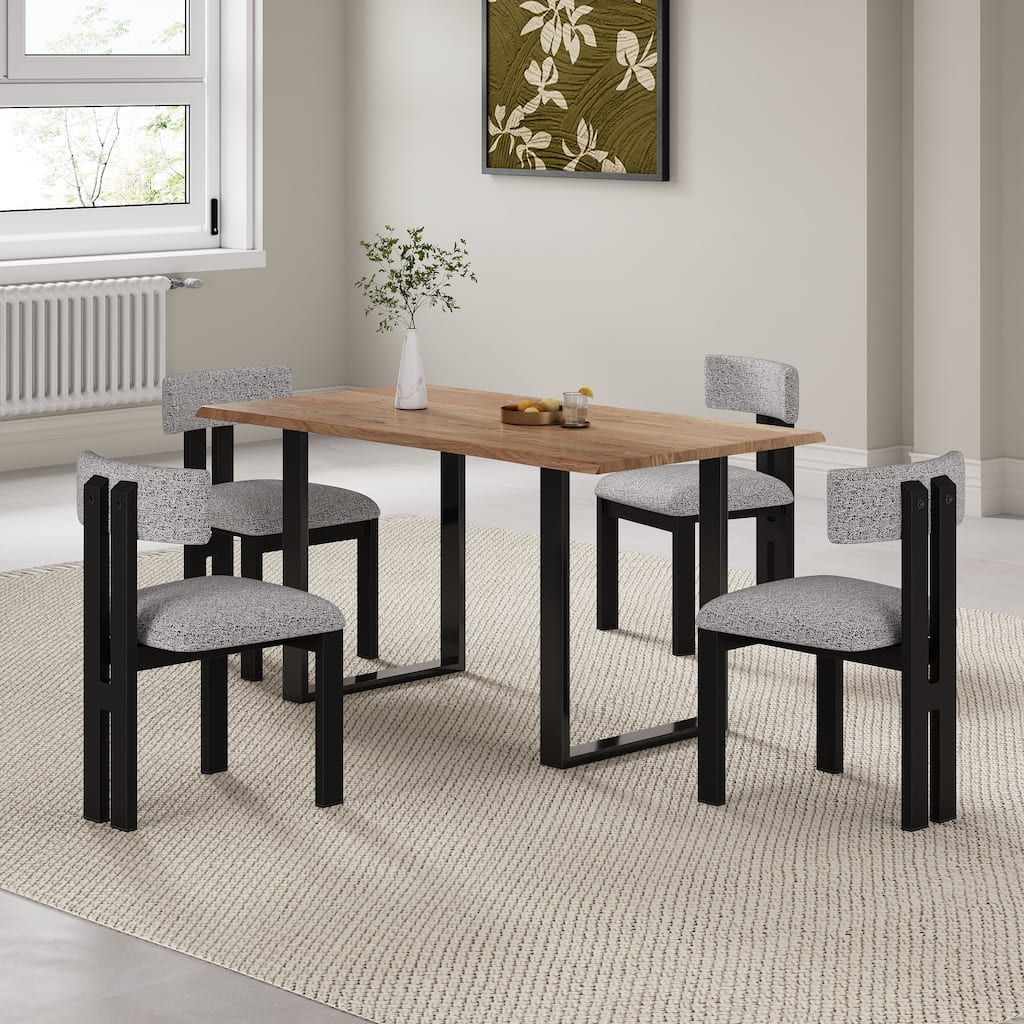 Christopher Knight Home Astura Upholstered Iron Frame Dining Chairs Set of 4