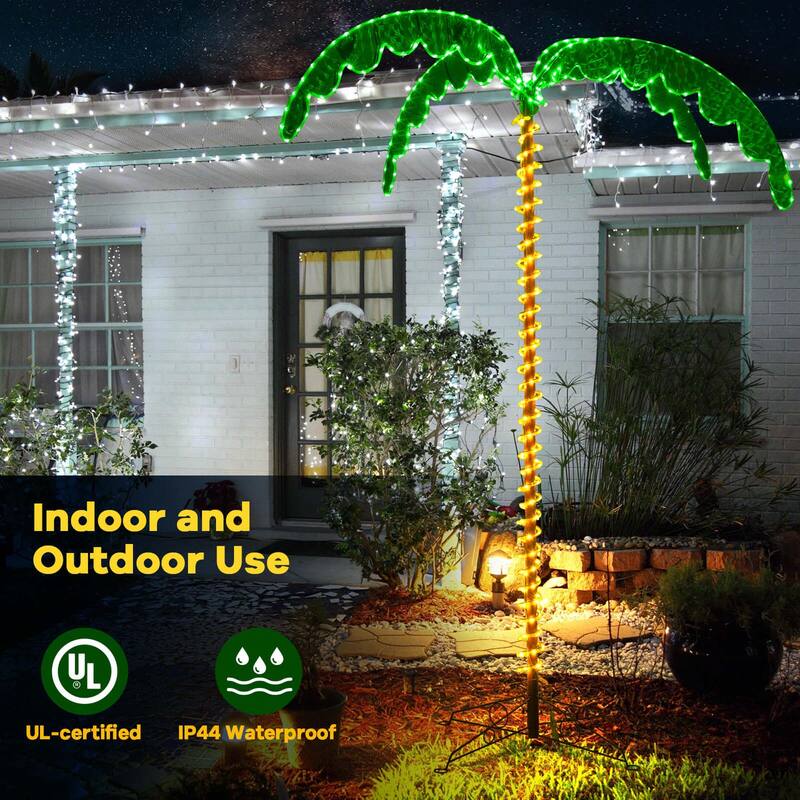 Costway 7.5 FT Lighted Palm Tree with 332 LED Lights Holographic Trunk - See Details