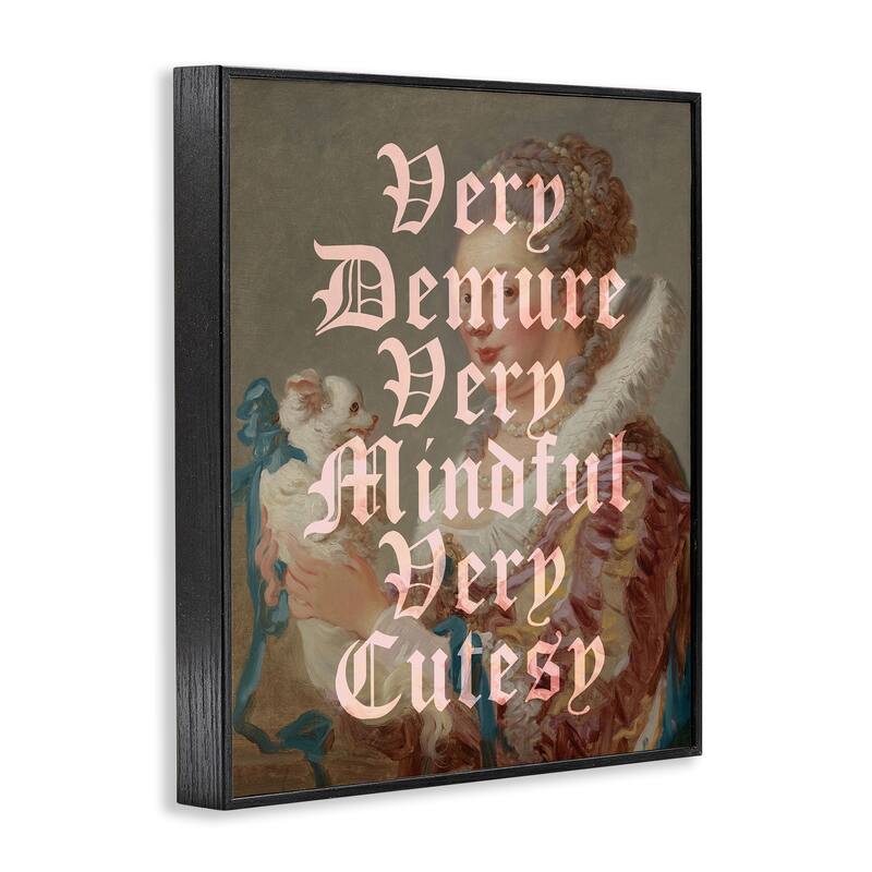 Stupell Vintage Demure & Mindful Framed Giclee Art Design By Lil' Rue