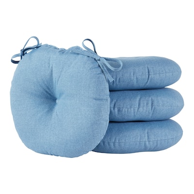 Denim 15-inch Round Outdoor Bistro Chair Cushions (Set of 4)