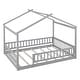 preview thumbnail 25 of 34, Full Size Wood Bed House Bed Platform Bed Frame With Fence