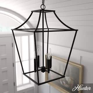 Hunter Laurel Ridge 18" 4-Light Lantern Pendant - Entry, Dining Room - Candle, Cage - Modern Farmhouse, Transitional