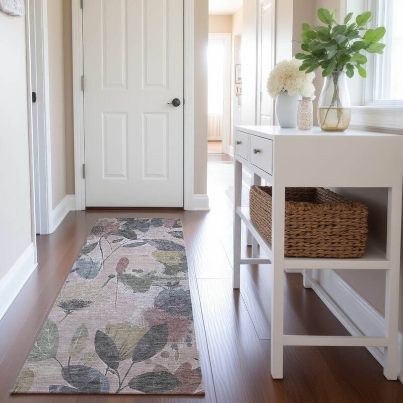 Premium Washable Super Soft Floral Mayfield Rug - Blush - 2'3" x 7'6"