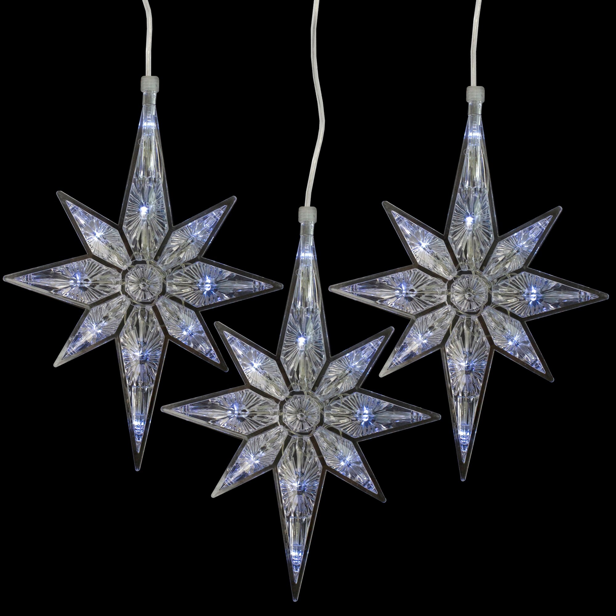 Set Of 5 Bethlehem Star Cool White Led Christmas Lights Bethlehem Star Cool White Led
