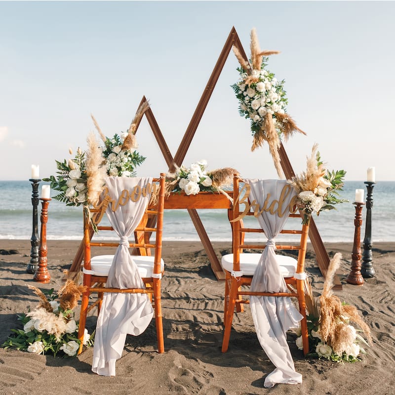 Wooden Double Wedding Triangle Rustic Backdrop Stand Arbor Frame