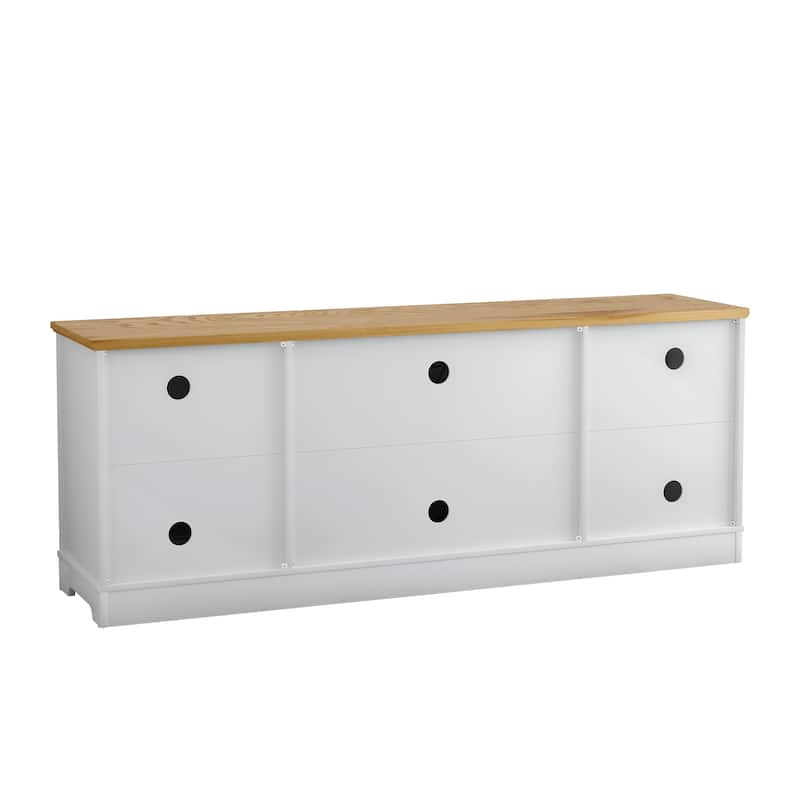 70 in. Rustic Decorative Floral Door TV Stand for up to 80" TVs
