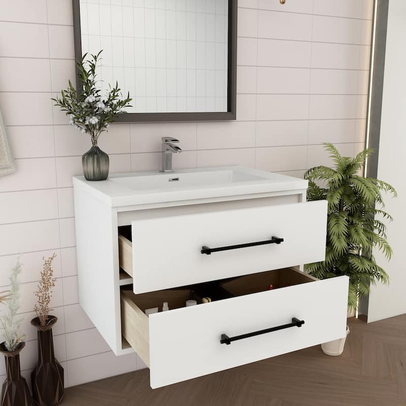 Victoria 30'' Wall-mounted Vanity with Reinforced Acrylic Sink - 29.5