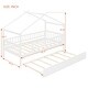 preview thumbnail 59 of 83, Montessori Bed House Bed with Trundle Bed and Headboard, Wood Daybed Platform Bed Frame No Box Spring Needed for Boys Girls