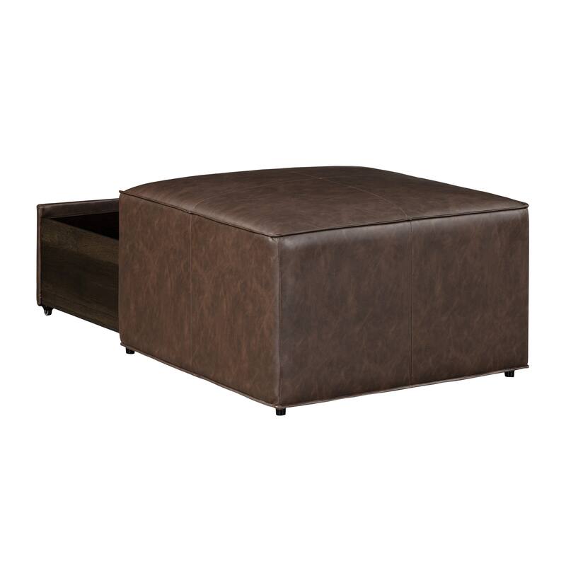 Studio Living Hanson Storage Ottoman in Faux Leather