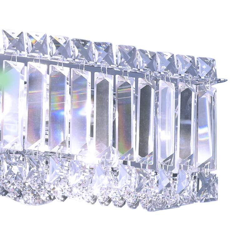 2-Light Chrome Wall Sconce With Clear Crystal Accents