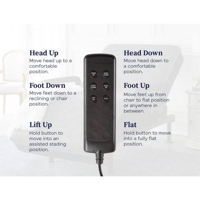 Adjustable Twin XL Bed with Lift Assist, Memory Foam Mattress, and Remote Control