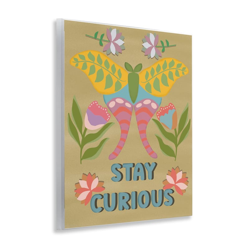 Stupell Stay Curious Butterfly Wall Plaque Art Design By Julia Fox