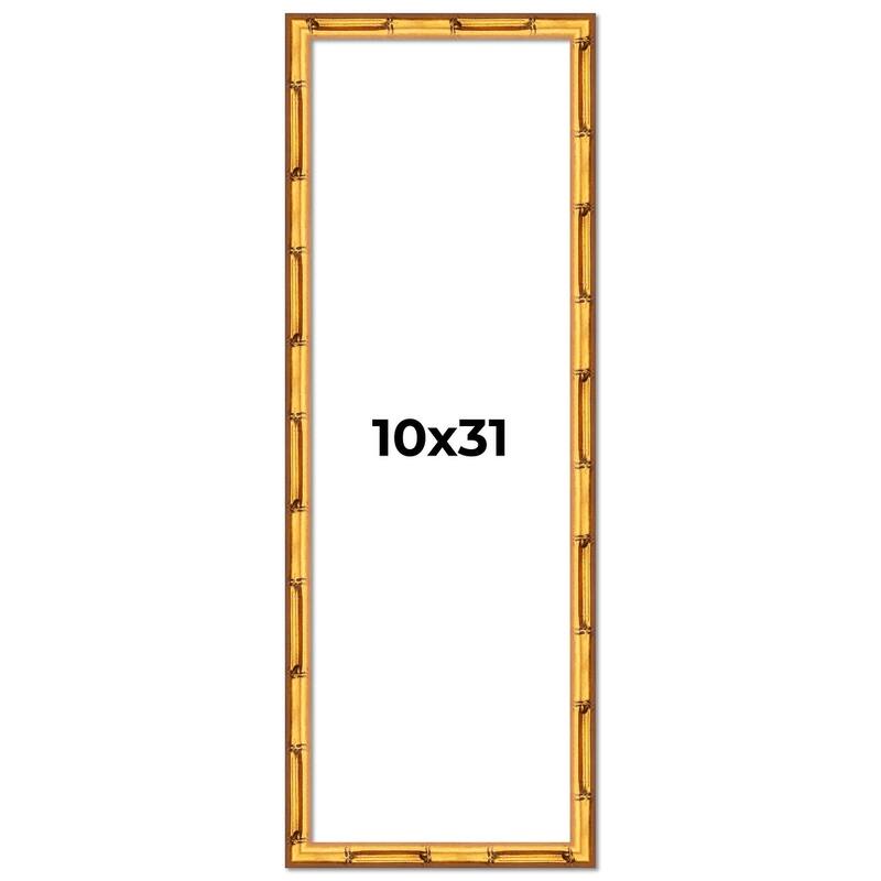 10x31 Frame Gold Bamboo Picture Frame Modern Photo Frame Includes UV Acrylic Shatter Guard Front Acid Free Foam Backing Board