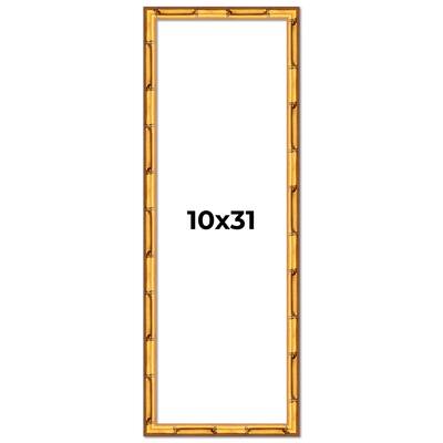 10x31 Frame Gold Bamboo Picture Frame Modern Photo Frame Includes UV Acrylic Shatter Guard Front Acid Free Foam Backing Board
