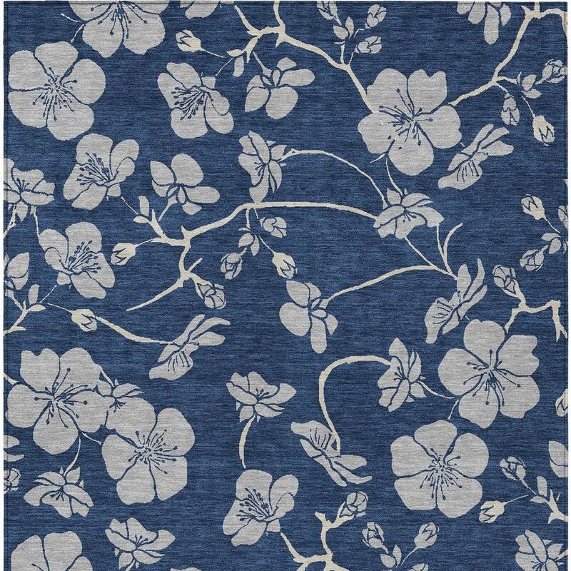 HomeRoots Floral Transitional Rectangle Outdoor Rug