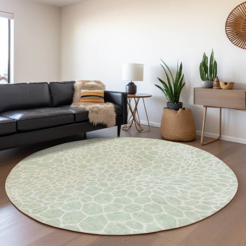 Premium Washable Super Soft Contempory Prints Mayfield Rug - Mint - 8' x 8'