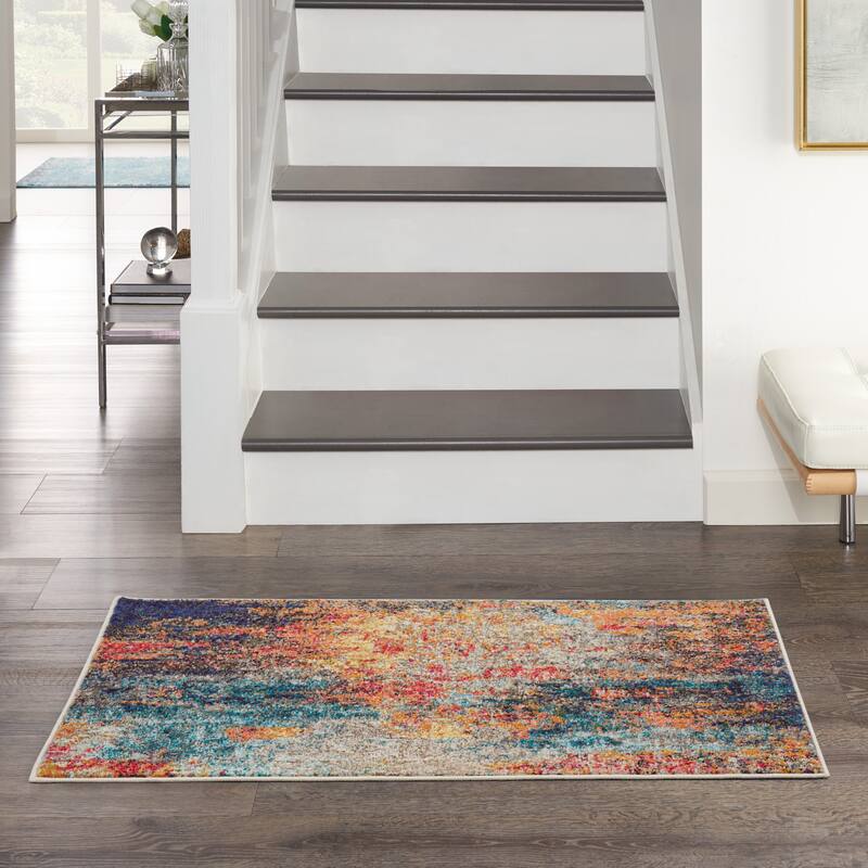 Nourison Celestial Multicolor Abstract Modern Boho Area Rug - 2'2" x 3'9" - Multicolor