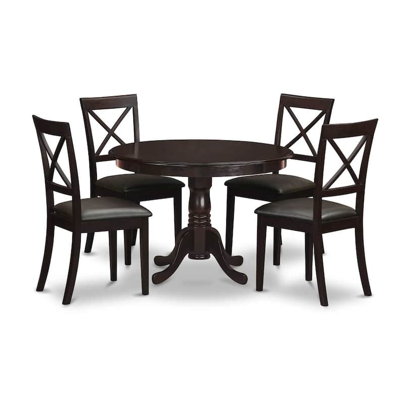 Round Kitchen Dining Table Set - 5 Piece Dinette Set with Chairs - Modern Table & Chair Set