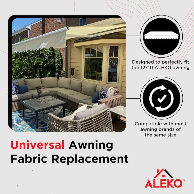 ALEKO Replacement Fabric for 12 x 10 ft Retractable Awning