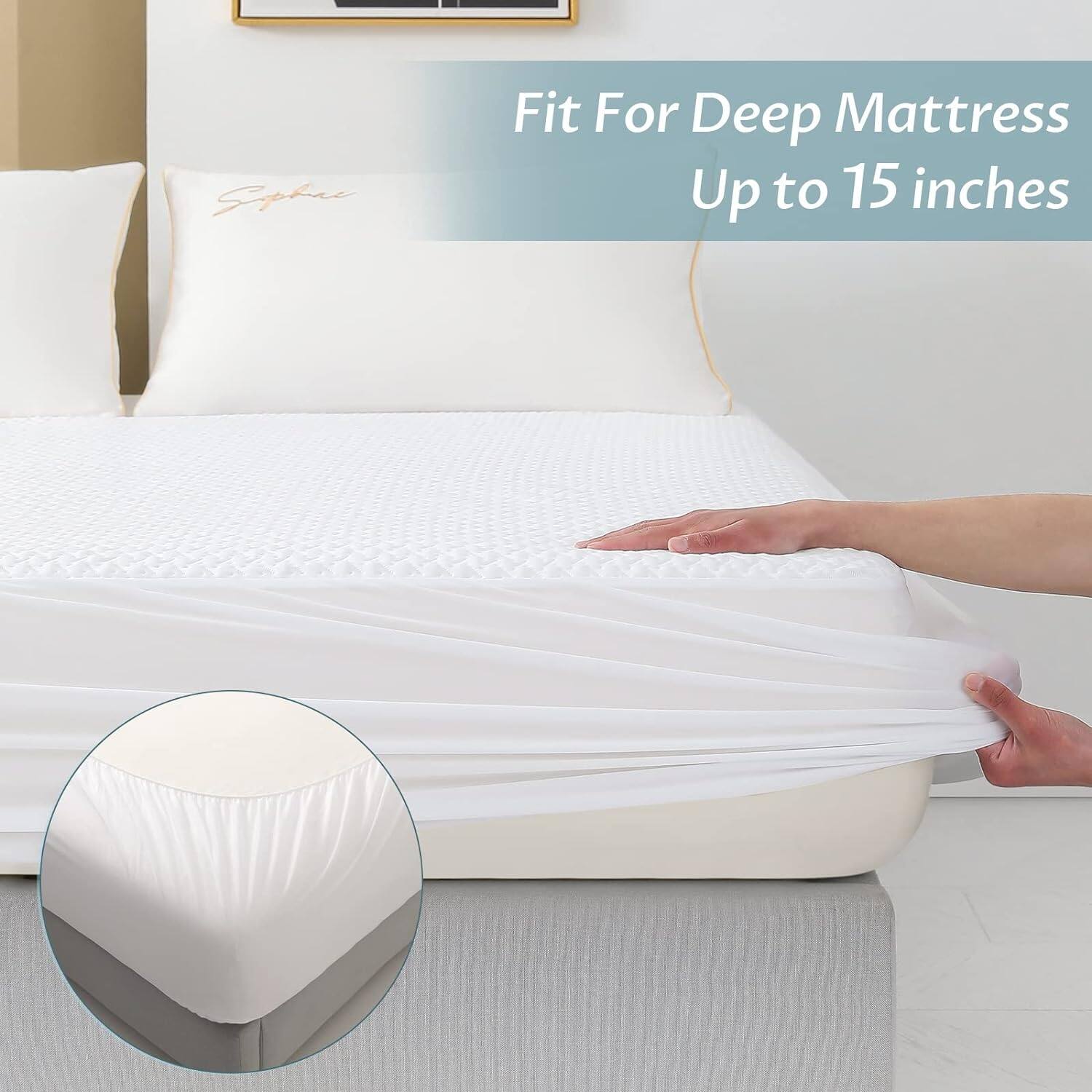 Waterproof Cooling Mattress Protector White Bed Bath & Beyond