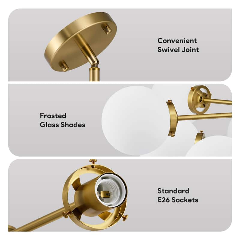 CO-Z Modern Linear Sputnik Pendant Chandelier (6/8/12 - Light)