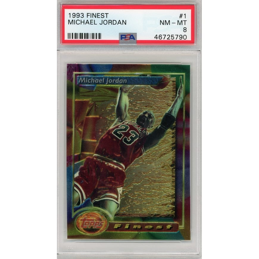 Michael Jordan 1993 Topps Finest Basketball Card #1 Graded PSA 8 NM-MT - 8'6" x 11'6"