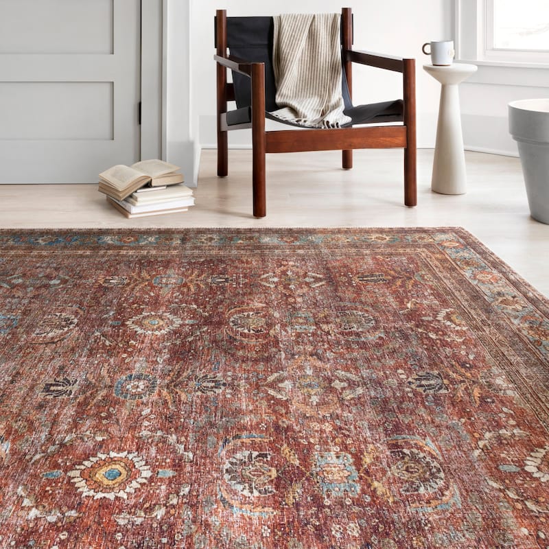 Alexander Home Isabelle Traditional Vintage Border Printed Area Rug