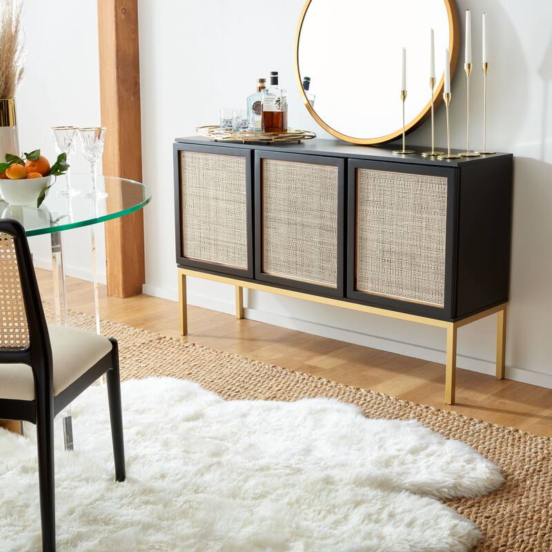SAFAVIEH Tabetha 2-Shelf Rattan Sideboard - 54 In. W x 15 In. D x 33 In. H - 54Wx15Dx33H