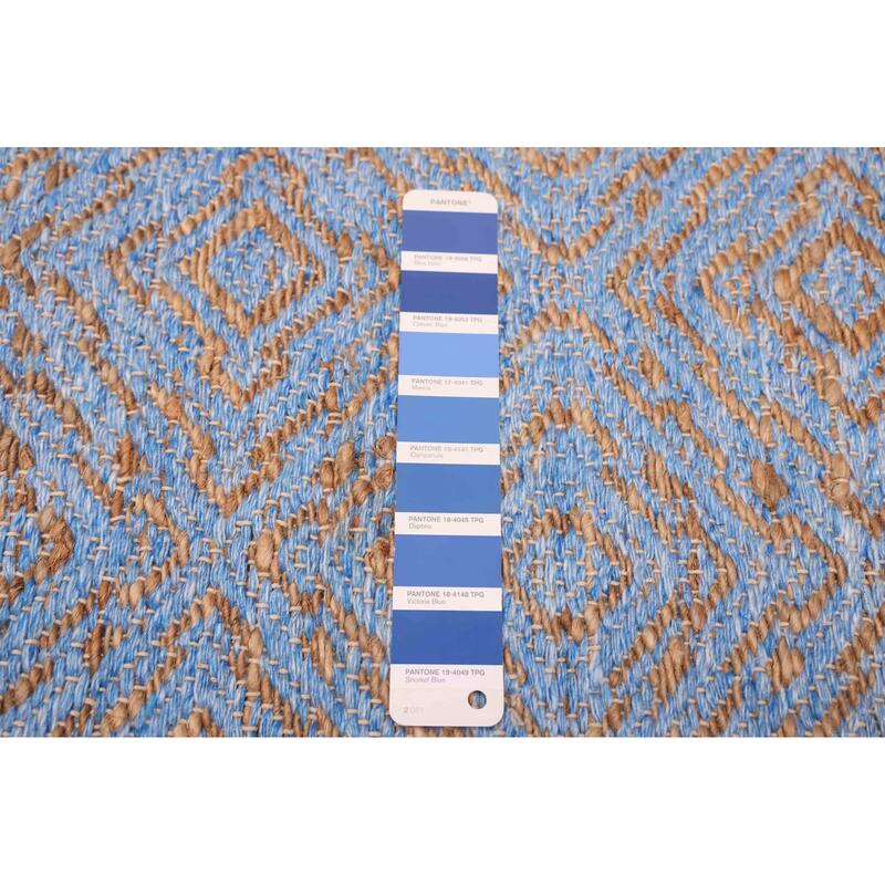 ECARPETGALLERY Flat-Weave Palas Denizli Blue, Tan Kilim - 5'4 x 7'4