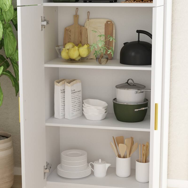 70.9"H Dresser Chest Cabinet Buffet Storage Cabinet Adjustable Shelf