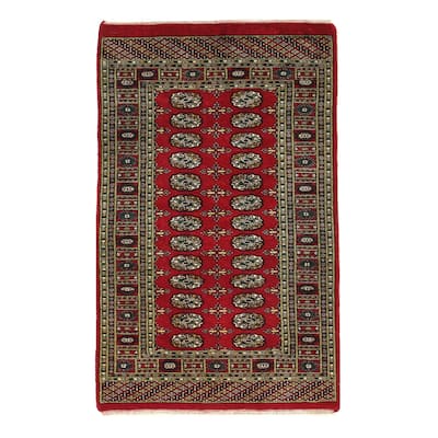Pasargad Fine Hand Knotted Red Bokhara - 3' x 4'06''