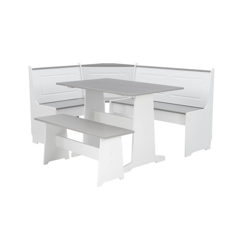 Linon Middlecreek Farmhouse Breakfast Nook Dining Set