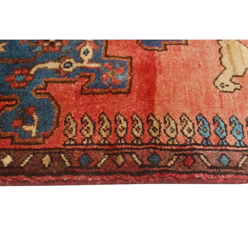 Fine Vintage Distressed Gulden Rust/Blue Runner - 3'3" x 10'4"