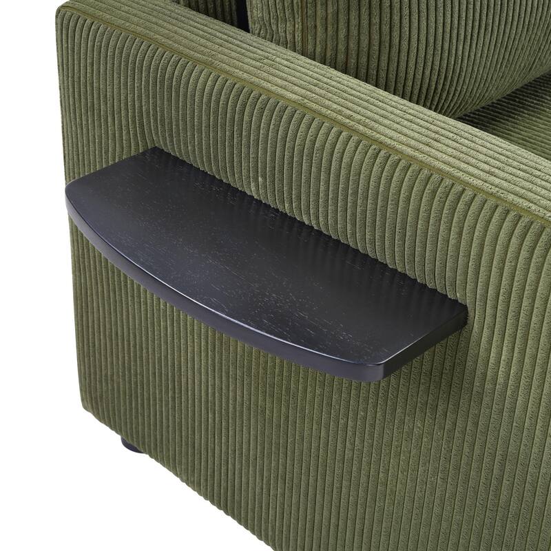 Sofa with foldable mattress, foldable side table