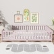 preview thumbnail 41 of 45, Rubber Wood Floor Bed with Fence and Door,Twin Size