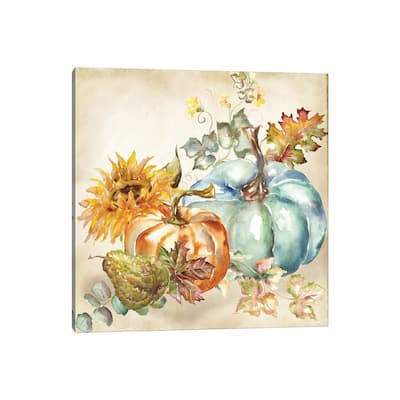 iCanvas "Watercolor Harvest Pumpkin IV" by Tre Sorelle Studios Canvas Print